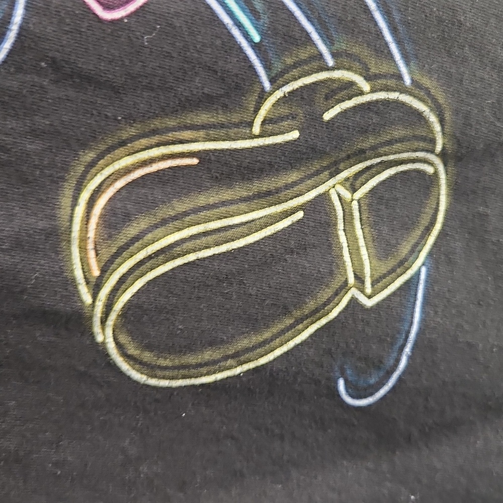 Disney Shirt Womens Size M Mickey Mouse Neon black - Picture 2 of 7